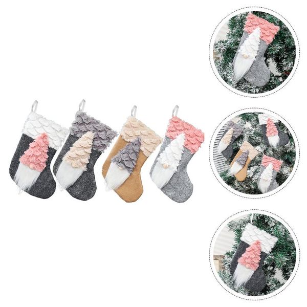 

christmas decorations 4pcs funny decorative socks pendants tree hanging decors