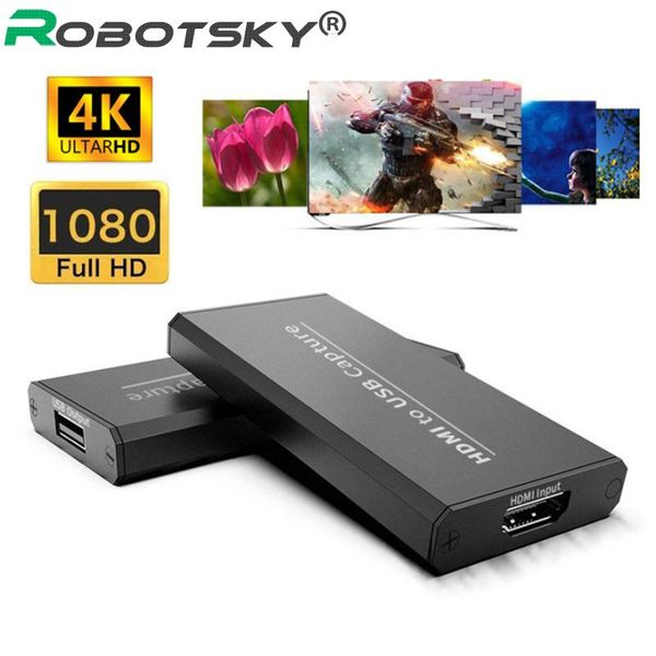 

audio cables & connectors 4k 1080p to usb capture card mini video recording live device record box for pc ps4 game stream