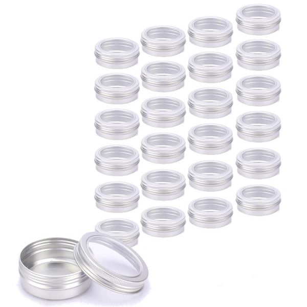 

bathroom storage & organization with clear window aluminium screw tin bottle jar pot cans containers case for lip nail art makeup diy c