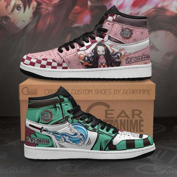 

customization tanjiro & nezuko sneakers demon slayer anime shoes