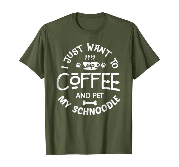 

schnoodle shirt i just want to sip coffee schnoodle dog gift, White;black