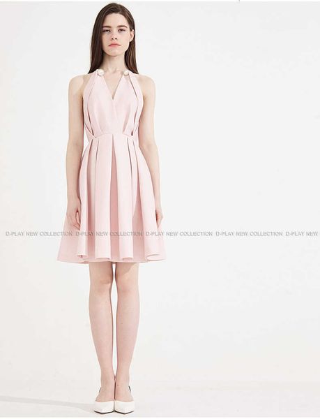 

luxury party evening dress summer 2021 light pink off shoulder hanging neck pearl collar small v skirt waist closing thin, White;pink