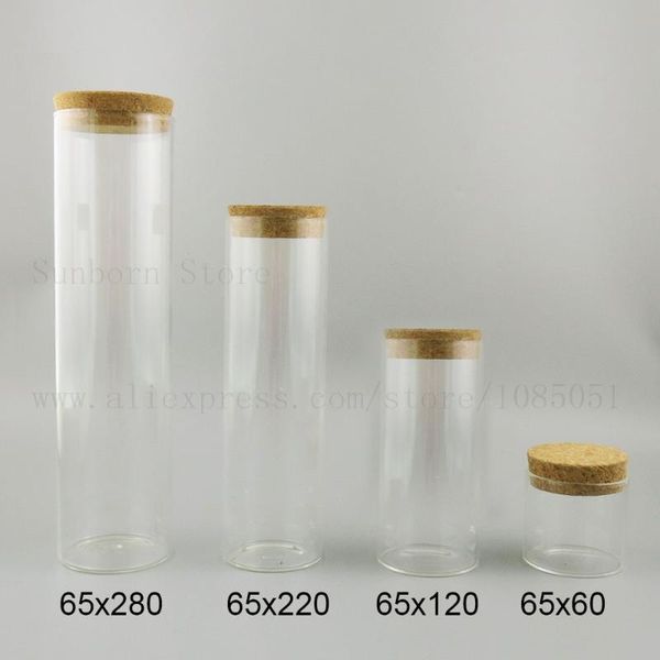 

storage bottles & jars empty transparent test spice tube straight bottle jar with cork ser clear borosilicate glass home container 5pcs