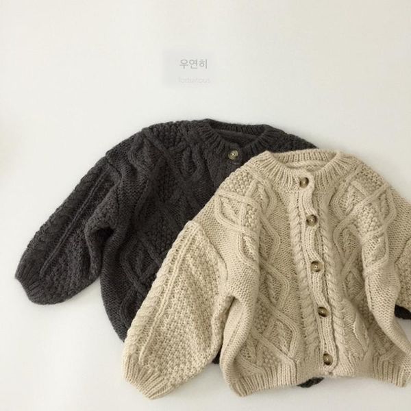 

pullover baby girls winter clothing solid casual knitted sweater cardigan born kids clothes long sleeve autumn children's outerwear, Blue