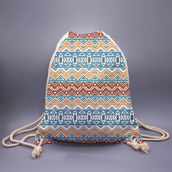 

- women's drawstring bag, azik marble print canvas storage backpack