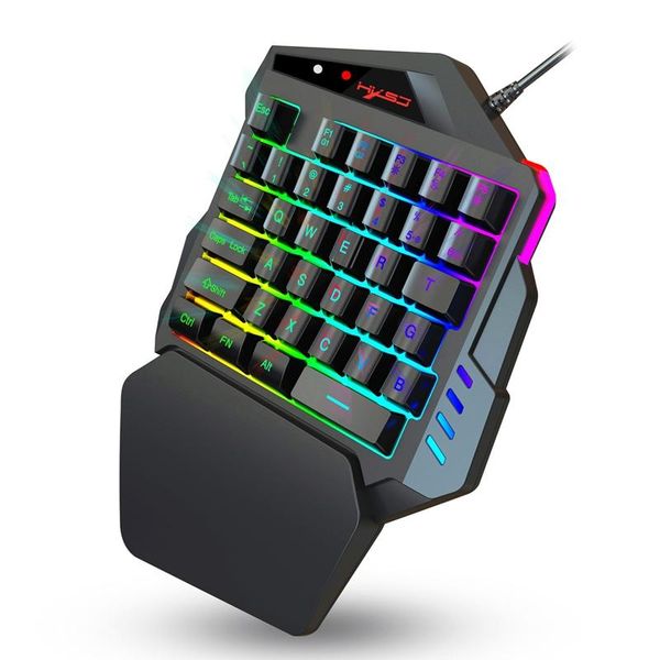 

keyboards hxsj v500 gaming keyboard one-handed rgb luminous built-in converter for ps3 ps4 game console