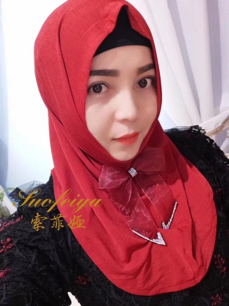 

scarves (20 pieces/lot) designs bow one peice muslim hijab islamic scarf can choose colours hw260, Blue;gray