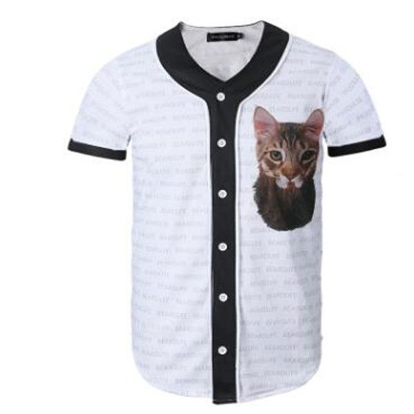 Herren Baseball Jersey 3D T-Shirt Bedrucktes Knopfhemd Unisex Sommer Casual Unterhemden Hip Hop T-Shirt Teenager 027