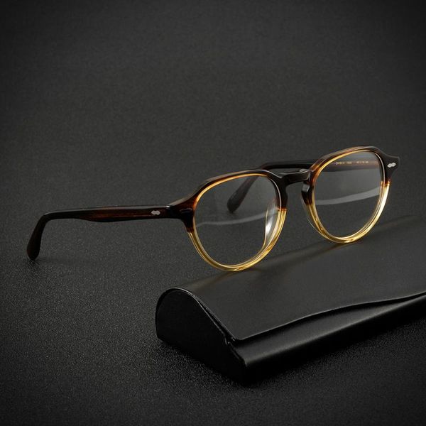 

fashion sunglasses frames vintage oval acetate prescription glasses frame for men women retro round optical eyeglasses brand design myopia e, Black