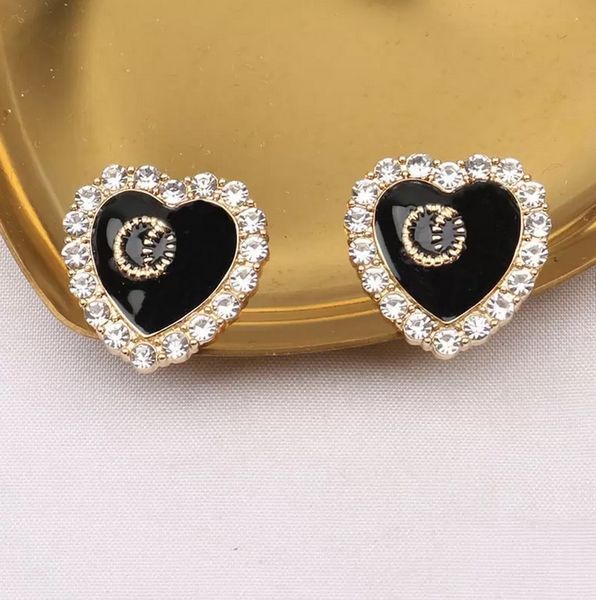 

wholesale 20style 18k gold plated letters stud geometric luxury brand design women round crystal rhinestone pearl earrings wedding party 925, Golden;silver