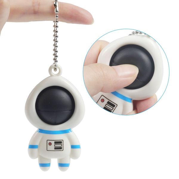 Desenhos animados Astronauta Spaceman Fidget Brinquedos Sensory Simples Chaveiro Chaveiros Empurre Bubble Popper Finger Stress Ball Keyring Decompression Toy Bag Pingente