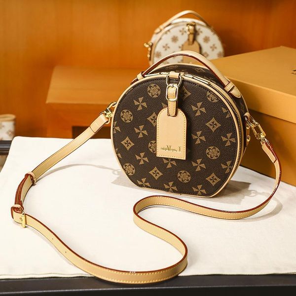 

foreign bag shoulder round female new printing retro style one messenger soft cake trade handbag small ro ligpo