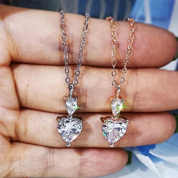 

chains kyzc european and american love necklace rose gold clavicle chain, Silver