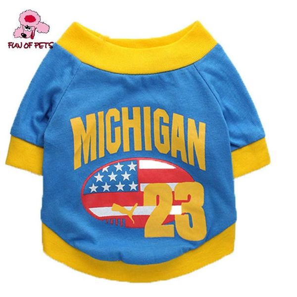 

dog apparel 2021 summer cool blue national flag pattern t-shirt dogs shirt for pets puppy clothes vest