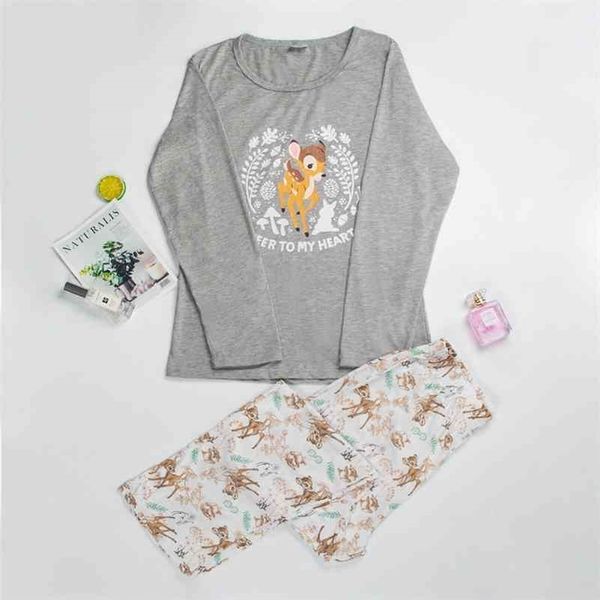 

pajamas for women long sleeve pajama set women cartoon pajamas women printed cotton womens pajamas sleepwear 210325, Black;red