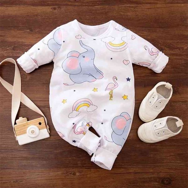 

spring and summer autumn baby elephant print jumpsuit for 210528, Blue