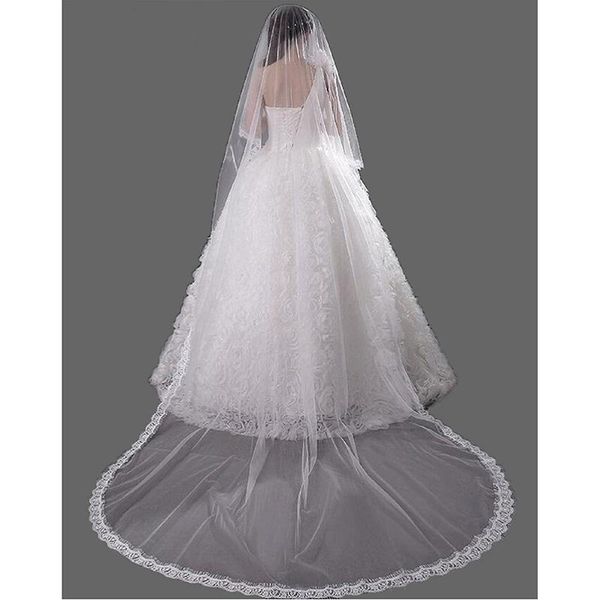 

bridal veils lightin the box one-tier accessories lace applique edge wedding veil cathedral 53 tulle, Black