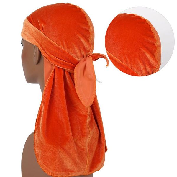 

beanies men's ladies velvet durag hooded hat long tail wavy cap pirate ribbon