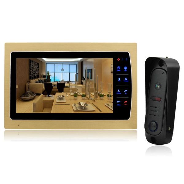 

homefong 10'' video door phone intercom system support sd card recording & picture memory touch key indoor monitor with doorbell p