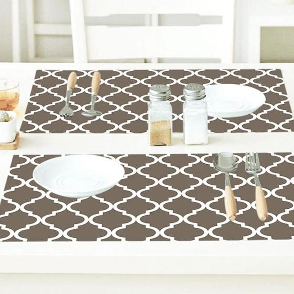 

mats & pads 42*32cm geometric printed cotton and linen cloth western placemat cutlery bar kitchen microfiber absorbent