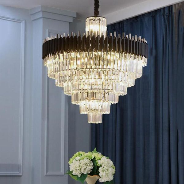 

chandeliers modern luxury living room crystal chandelier black cristal luster hanging restaurant led lamp