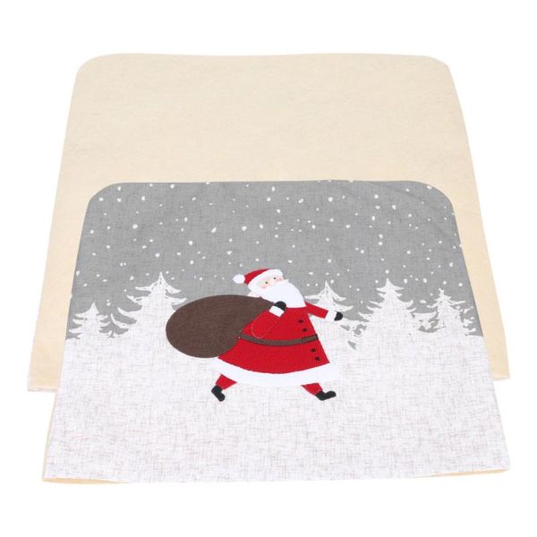 

chair covers 2pcs household cover christmas santa claus pattern back (red)