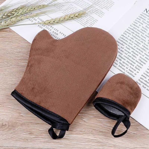 

1pcs reusable body cleaning glove brown finger/glove self tan applicator tanning gloves cream1