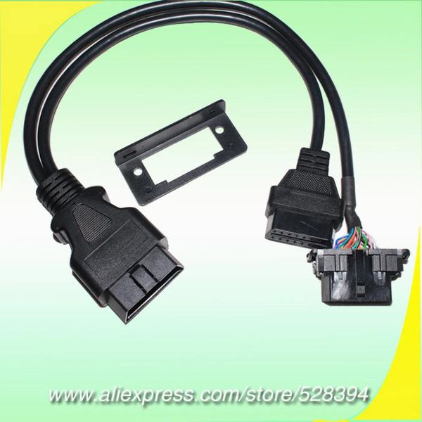 

diagnostic tools 50cm snap-in universal bracket 16pin obd2 connector plug male to dual female y obdii splitter car extension cable