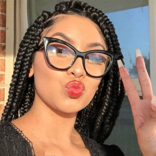 

fashion sunglasses frames vintage cat eye glasses frame women retro red clear optical spectacle gafas oculos transparent square, Black
