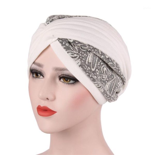 

beanie/skull caps pleated solid fashion women cotton beading india turban elastic muslim hat chemo cap headwrap soft sleep beanie hijabs 4.1, Blue;gray