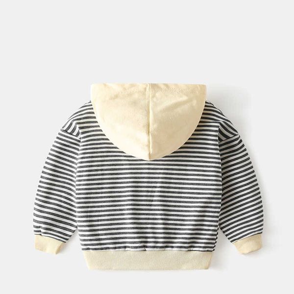 

lzh childrens clothing boys sweater 2021 new autumn boys striped hoodie baby pullover cotton casual sweatshirt 1-5 years g0917, Black