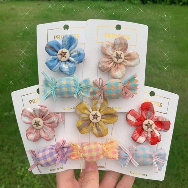 

hair accessories fashion children's cute flowers little girls clip color candy, Slivery;white