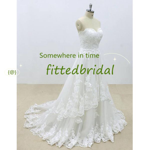 

real images a line beach bridal gowns garden lace wedding dresses in stock dubai vestidos de novia custom made, White