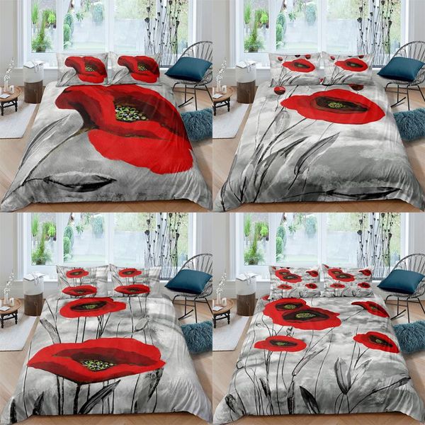 

bedding sets luxury duvet cover set bed flower printed home textile quilt soft  king twin single size