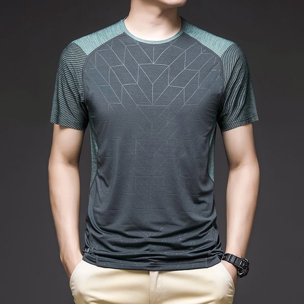 

luxury t-shirts short sleeve t-shirt quick drying outdoor sports t-shirt men's busins leisure round neck ice silk fitns cloth, Black