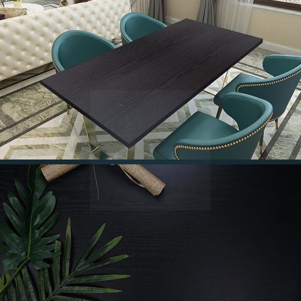 

window stickers 45 * 200cm black wood grain thickening wallpaper film kitchen furniture cupboard self pvc adhesive stick ki