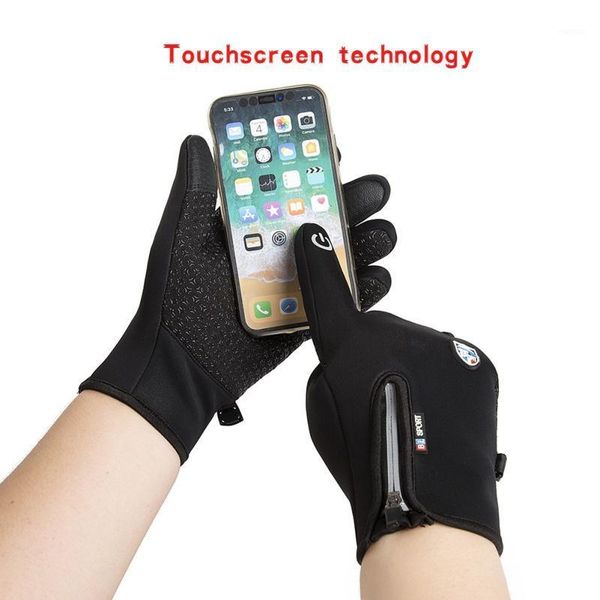 

cycling gloves touchscreen winter thermal full finger outdoor fishing ski1, Black