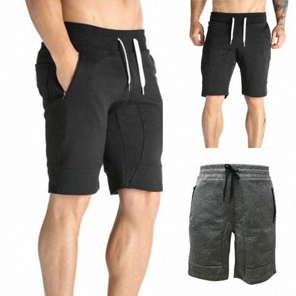 

men's zipper pocket casual elastic waist harem training jogger sport short pants y8oj#, White;black