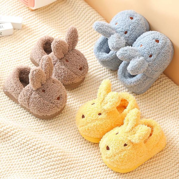 

slipper baby slippers girl animal cartoon winter cute indoor home shoes boy kids slides children warm fluffy fur flip flop, Black;grey