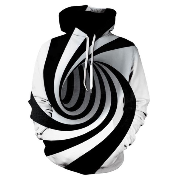

black and white whirlpool 3d autumn men's sweatshirt ladies hooded jacket men hoodie hip-hop clothing pullover hoodies & sweatshirts