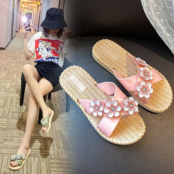 

slippers 2021 korean fashion women's flat bottomed open toe sandals, Black