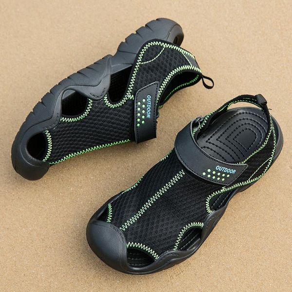 

sandals big size soft outdoor men roman classic men's summer comfortable shoes mesh, Black