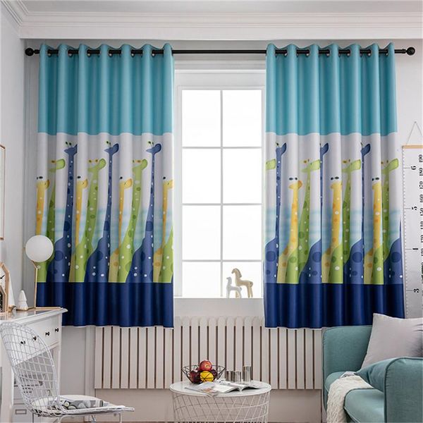 

children's cartoon curtains giraffe print for window blinds living room bedroom curtain & drapes