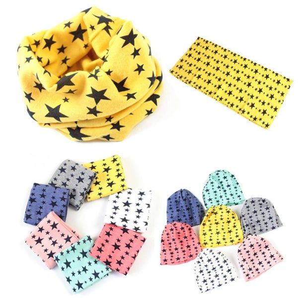

scarves & wraps winter warm girls boys stars collar scarf children o ring neck, Red;brown