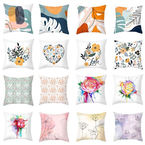 

cushion/decorative pillow cushion cover decorative pillowcases flowers prints sofa white throw pillows covers for living room modern home de