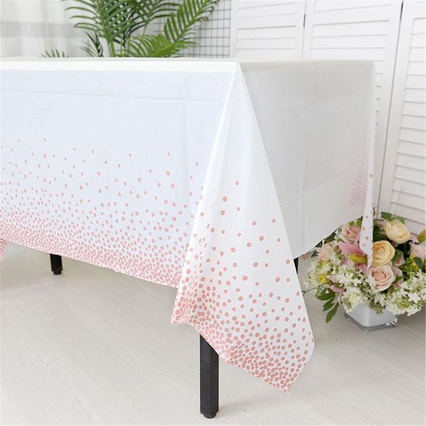 

disposable table covers 2pcs plastic tablecloth dots solid color el picnic rectangular wedding event party cover cloth decoration