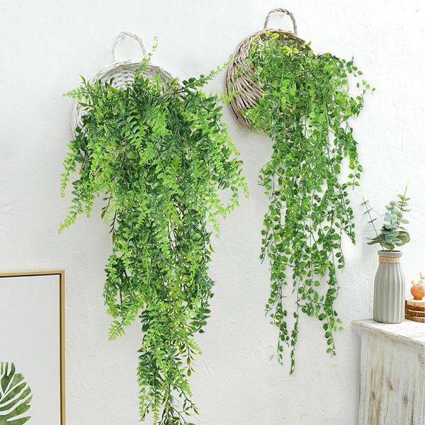 

decorative flowers & wreaths 85cm artificial green hanging leaf ivy garland plastic fake plant vine for wedding party home garden wall decor