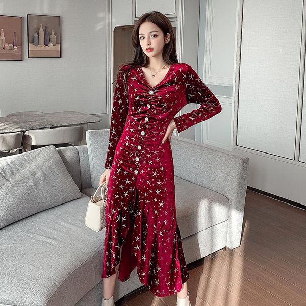 

casual dresses coigarsam women dress v-neck wine red black 9399, Black;gray