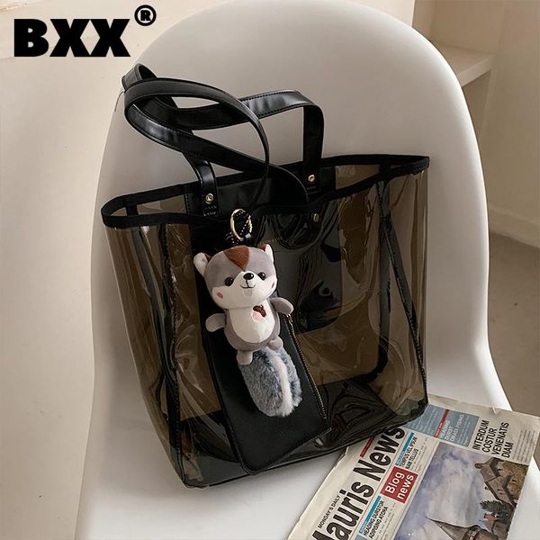 

cross body [bxx] ladies vintage pu leather transparent bags women 2021 fashion shoulder hand bag lady trend handbags purses cb888