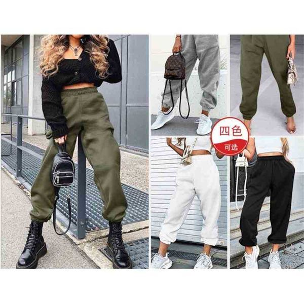 

2020 women's home leisure sports versatile sweater pants leggings, Black